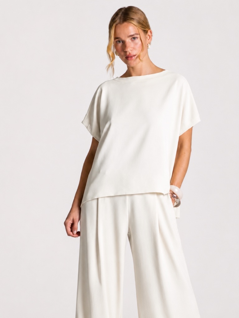 NWOT JAKI London Gabriella Ivory Boxy Top S